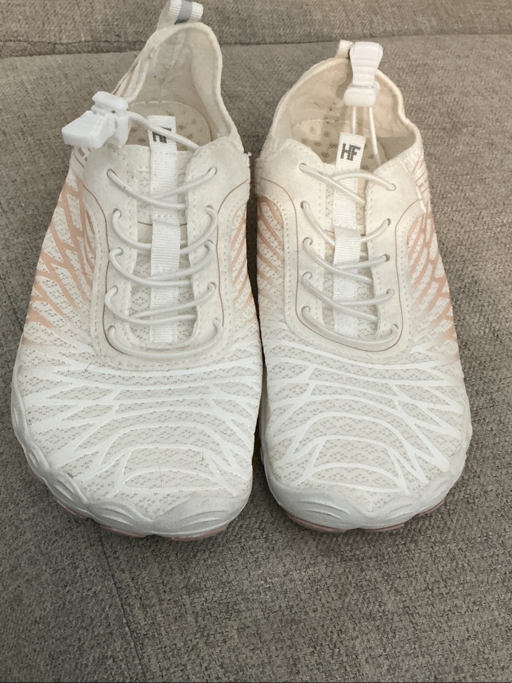 HF Lorax Pro White Water Sneakers Peach Accents Lightweight Slip-On EU39/8.5